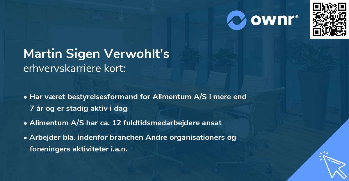 Martin Sigen Verwohlt's erhvervskarriere kort
