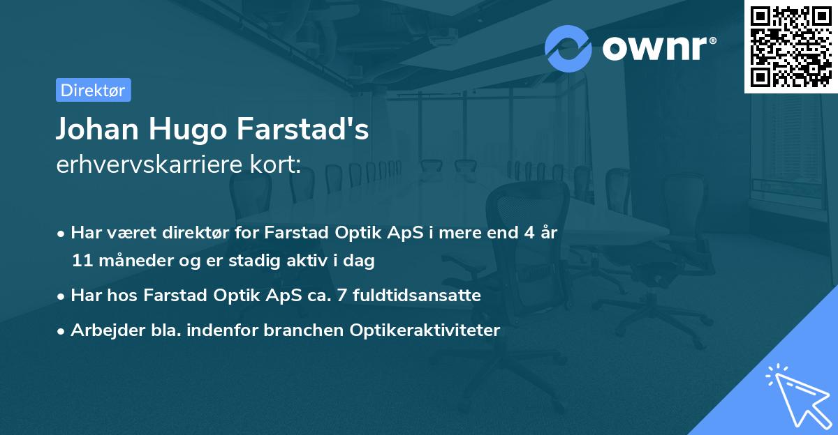 Johan Hugo Farstad's erhvervskarriere kort