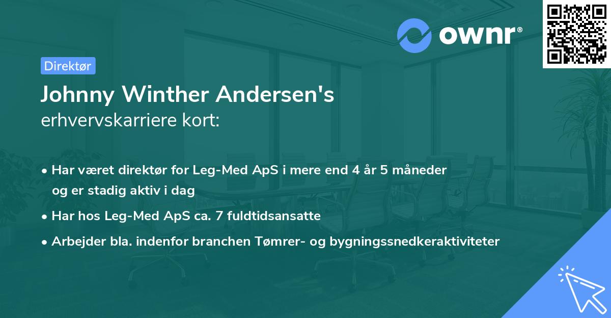 Johnny Winther Andersen's erhvervskarriere kort