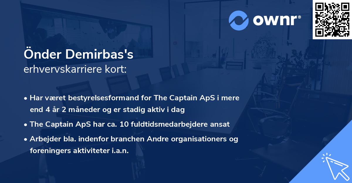 Önder Demirbas's erhvervskarriere kort
