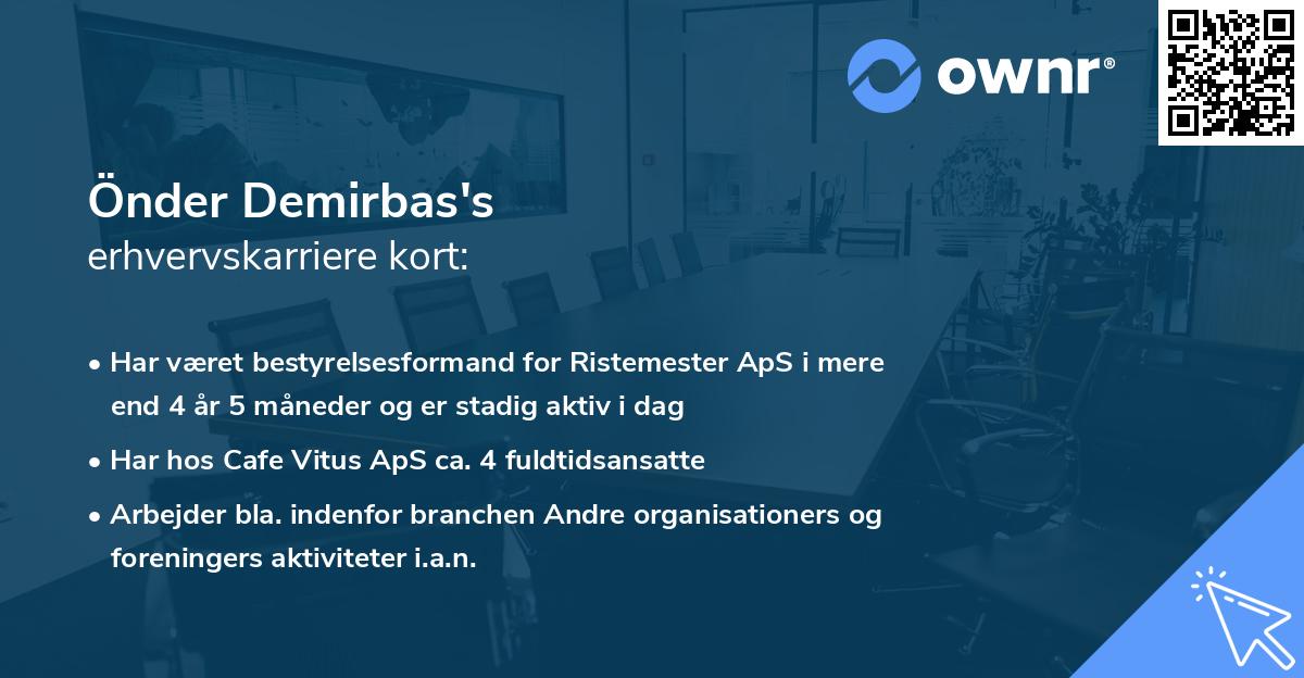 Önder Demirbas's erhvervskarriere kort