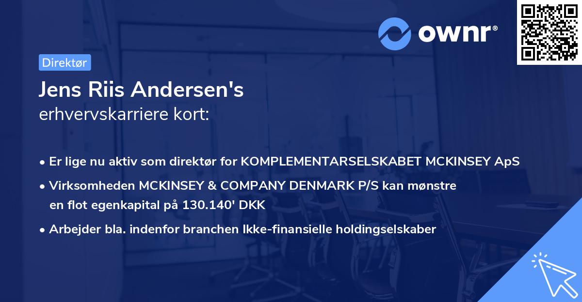 Jens Riis Andersen's erhvervskarriere kort