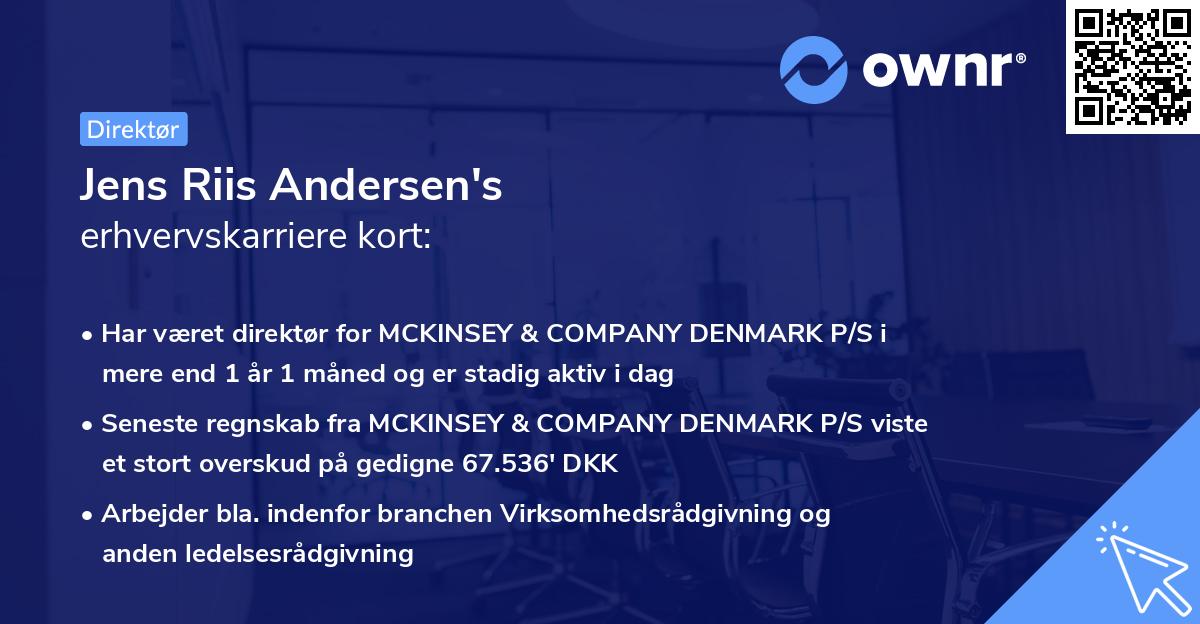 Jens Riis Andersen's erhvervskarriere kort