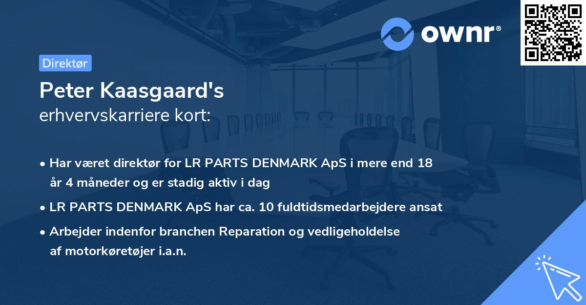 Peter Kaasgaard's erhvervskarriere kort