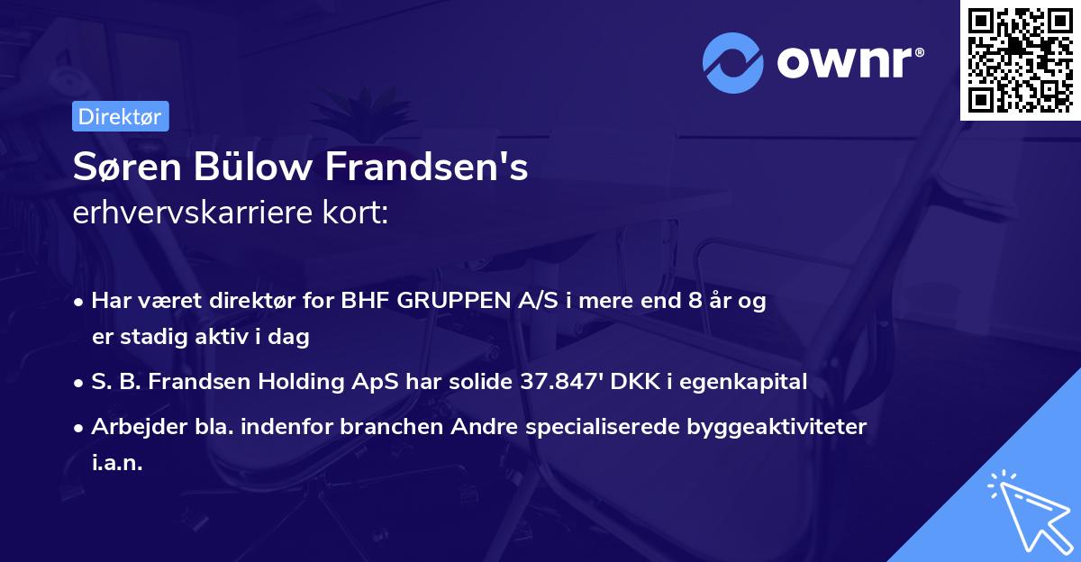 Søren Bülow Frandsen's erhvervskarriere kort