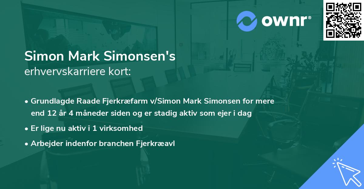 Simon Mark Simonsen's erhvervskarriere kort