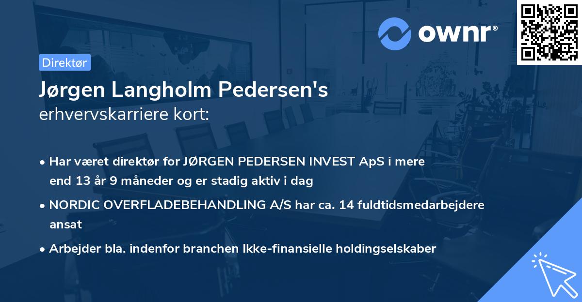 Jørgen Langholm Pedersen's erhvervskarriere kort