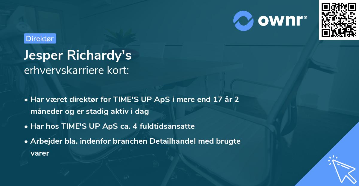 Jesper Richardy's erhvervskarriere kort