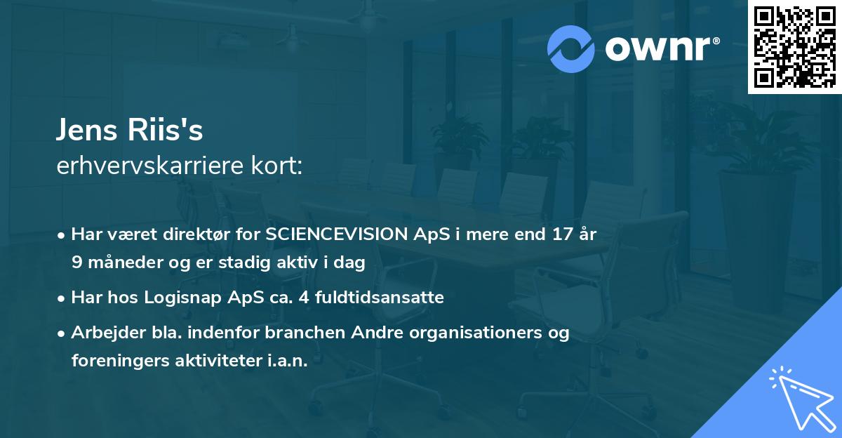 Jens Riis's erhvervskarriere kort