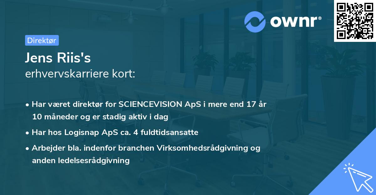 Jens Riis's erhvervskarriere kort