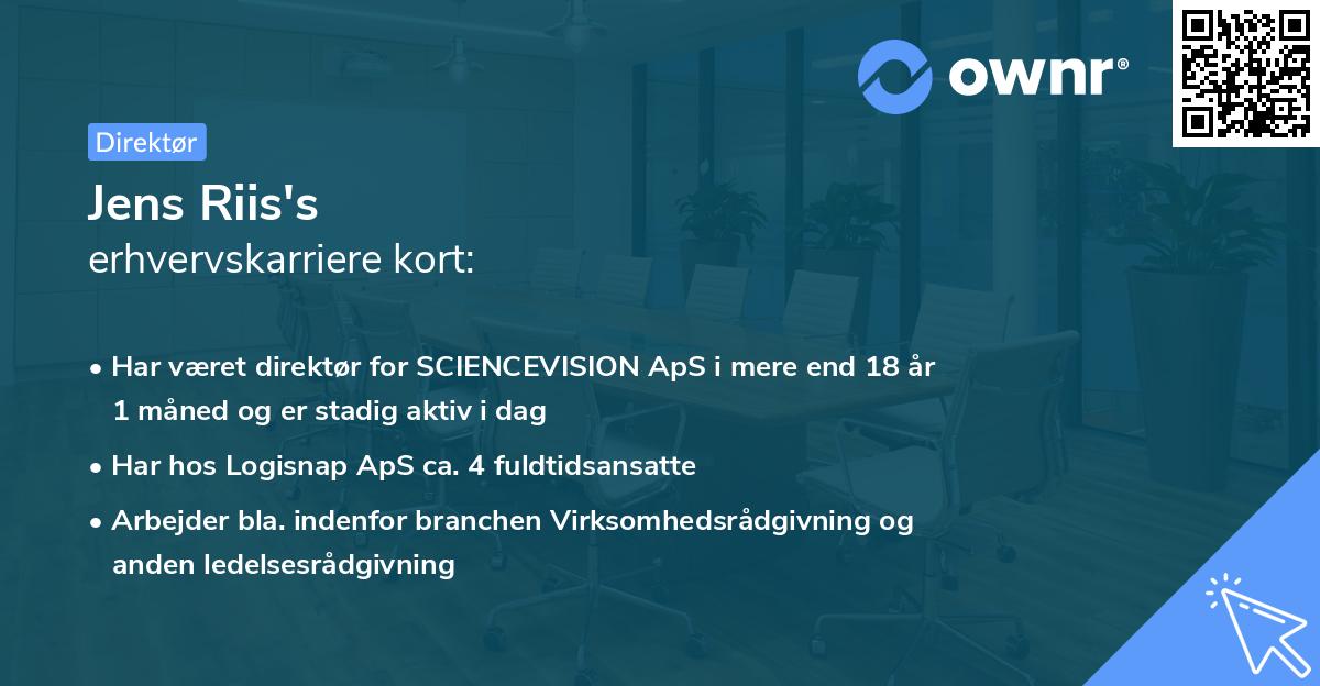 Jens Riis's erhvervskarriere kort