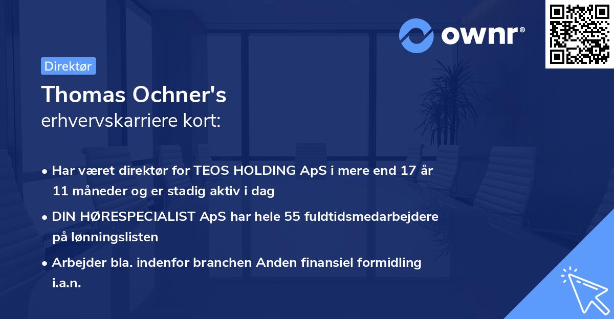 Thomas Ochner's erhvervskarriere kort