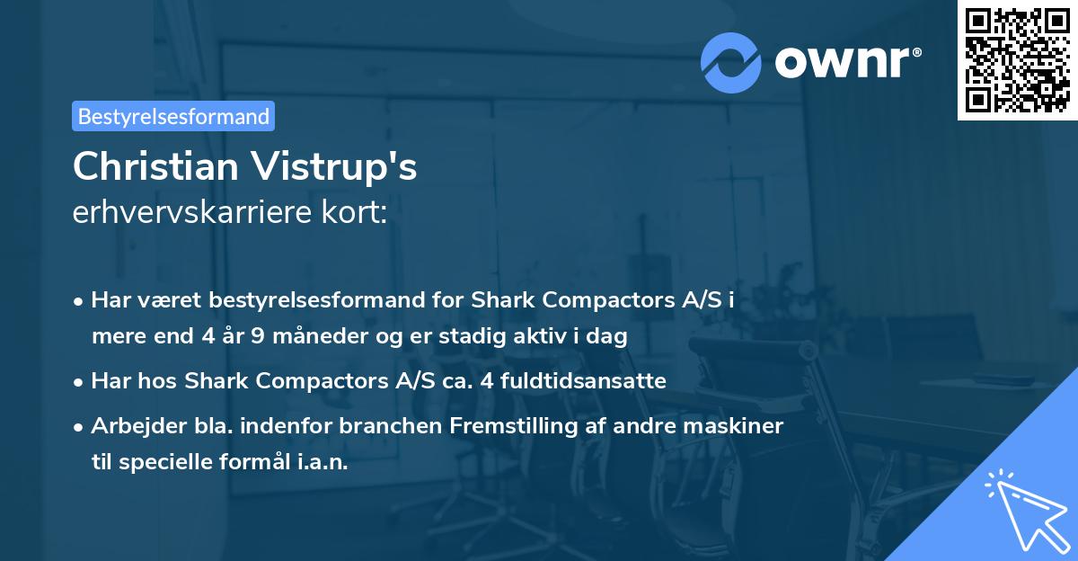 Christian Vistrup's erhvervskarriere kort