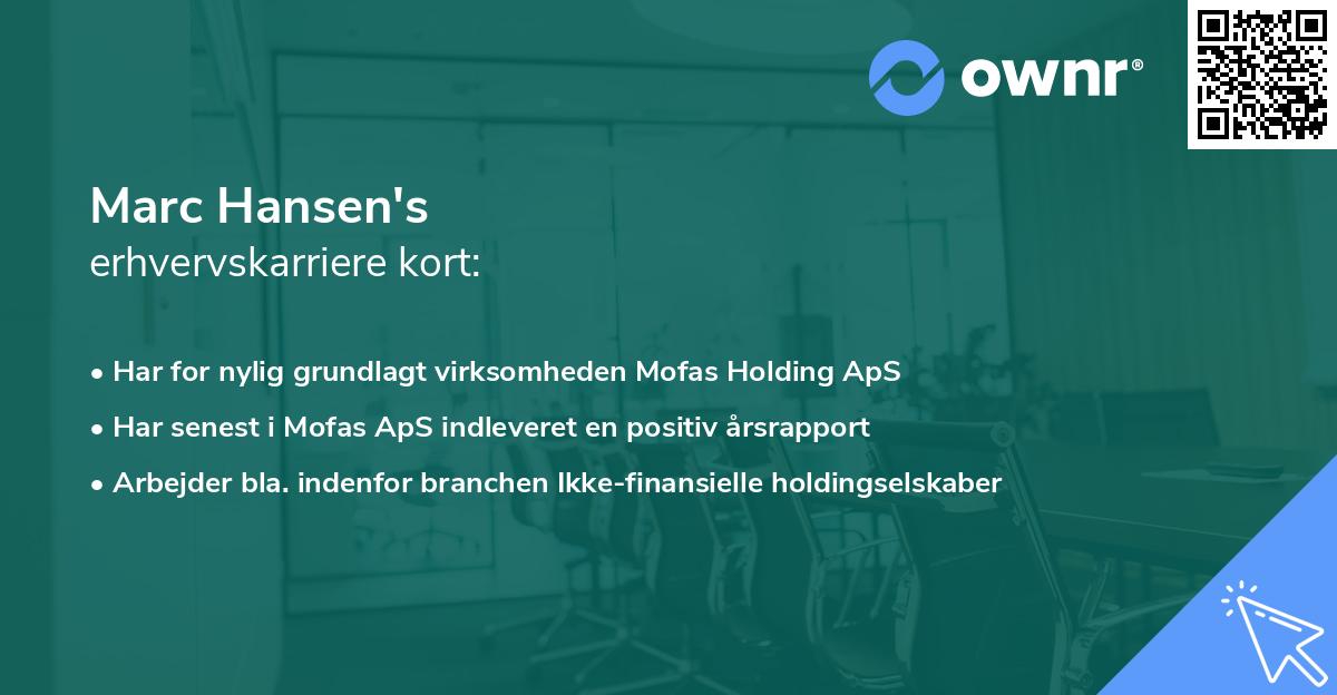 Marc Hansen's erhvervskarriere kort