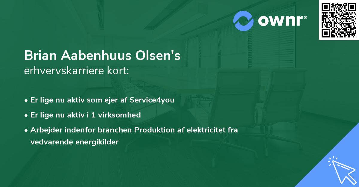 Brian Aabenhuus Olsen's erhvervskarriere kort