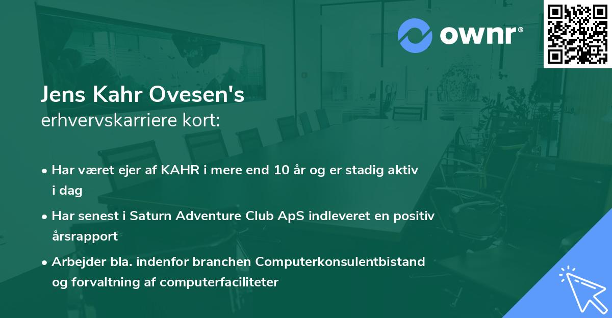 Jens Kahr Ovesen's erhvervskarriere kort