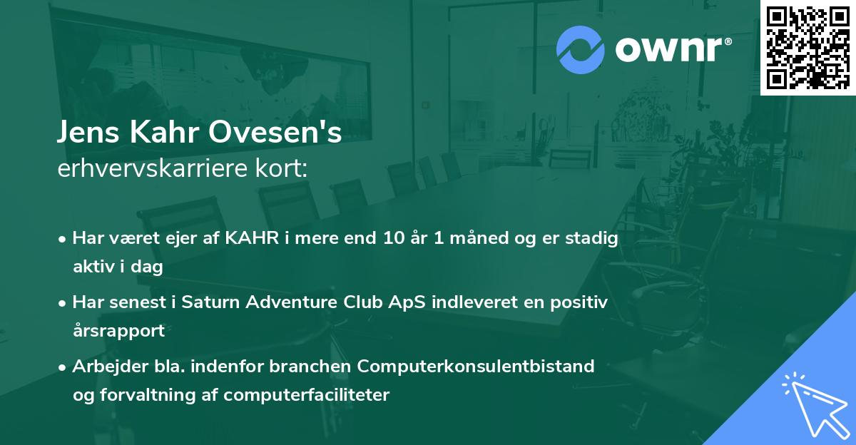 Jens Kahr Ovesen's erhvervskarriere kort
