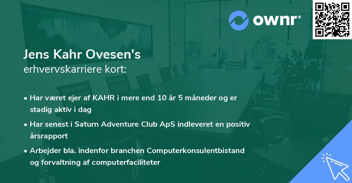 Jens Kahr Ovesen's erhvervskarriere kort