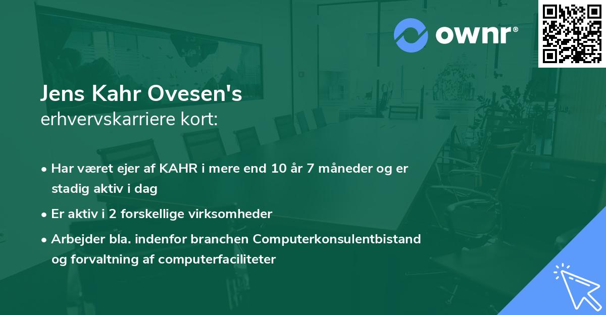 Jens Kahr Ovesen's erhvervskarriere kort