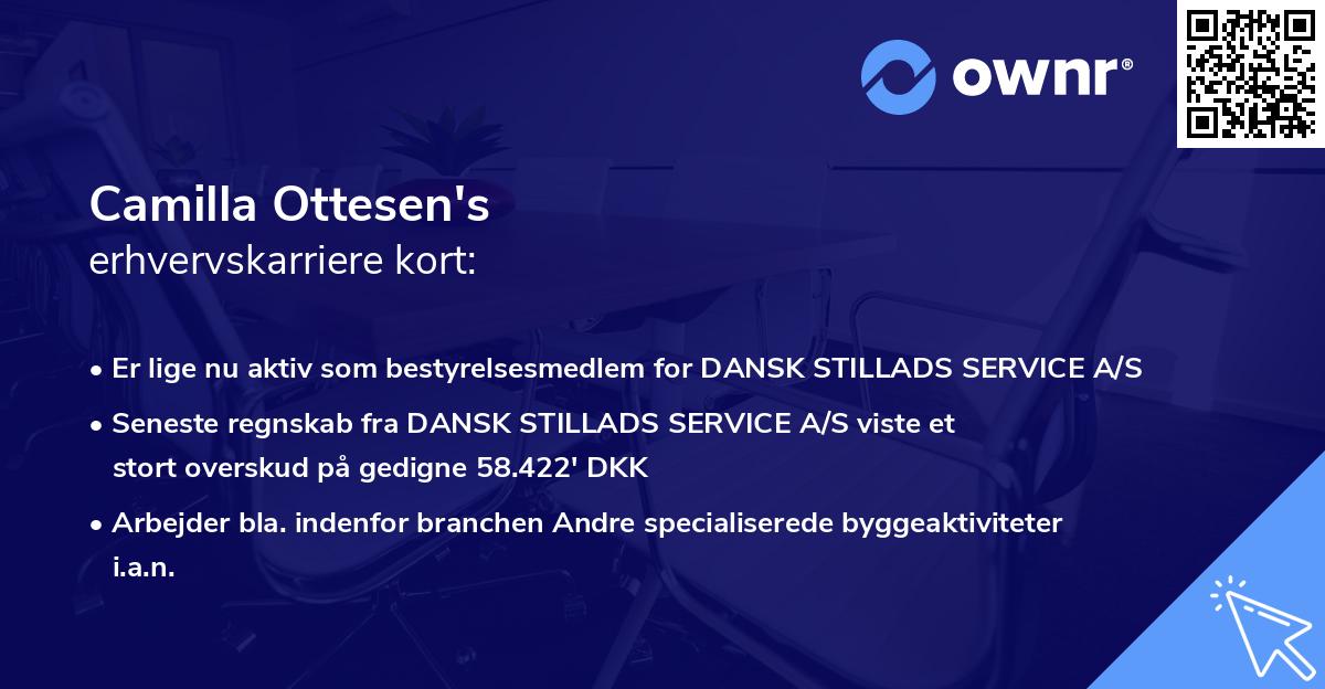Camilla Ottesen's erhvervskarriere kort
