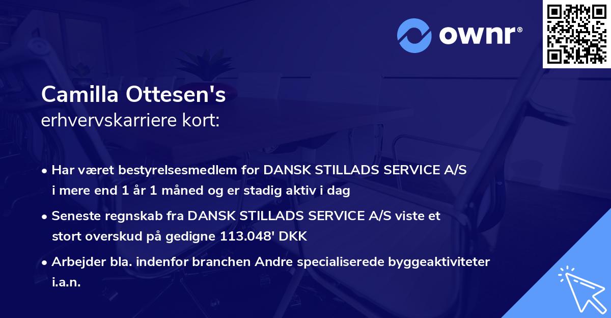 Camilla Ottesen's erhvervskarriere kort