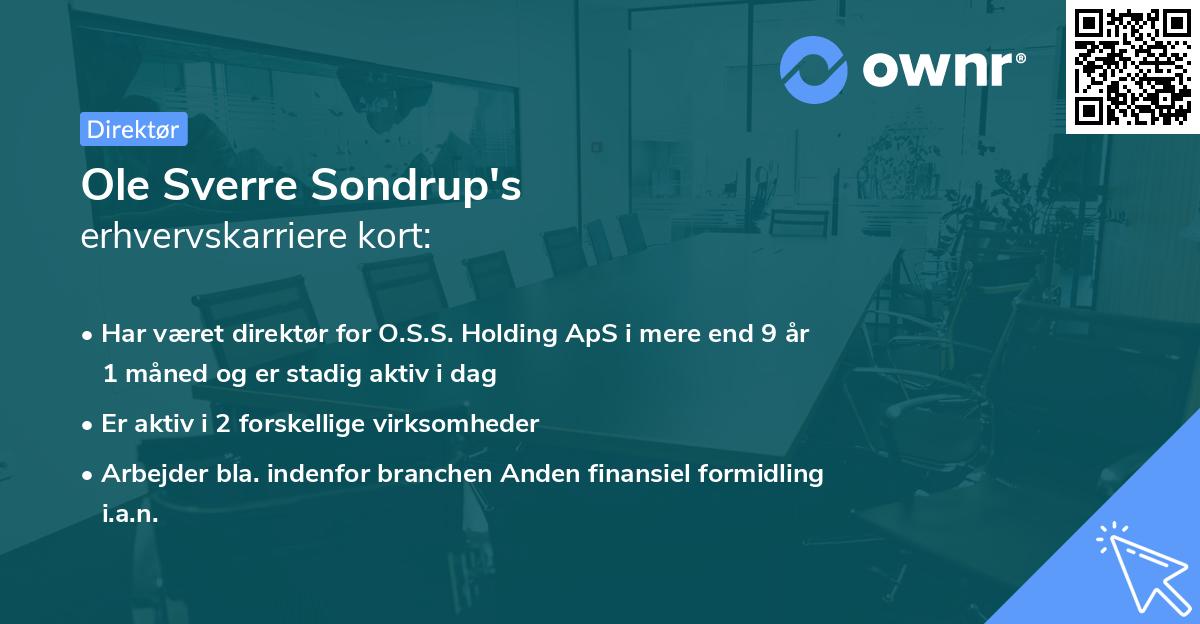 Ole Sverre Sondrup's erhvervskarriere kort