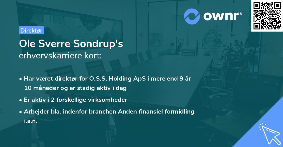 Ole Sverre Sondrup's erhvervskarriere kort