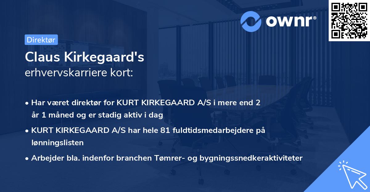 Claus Kirkegaard's erhvervskarriere kort