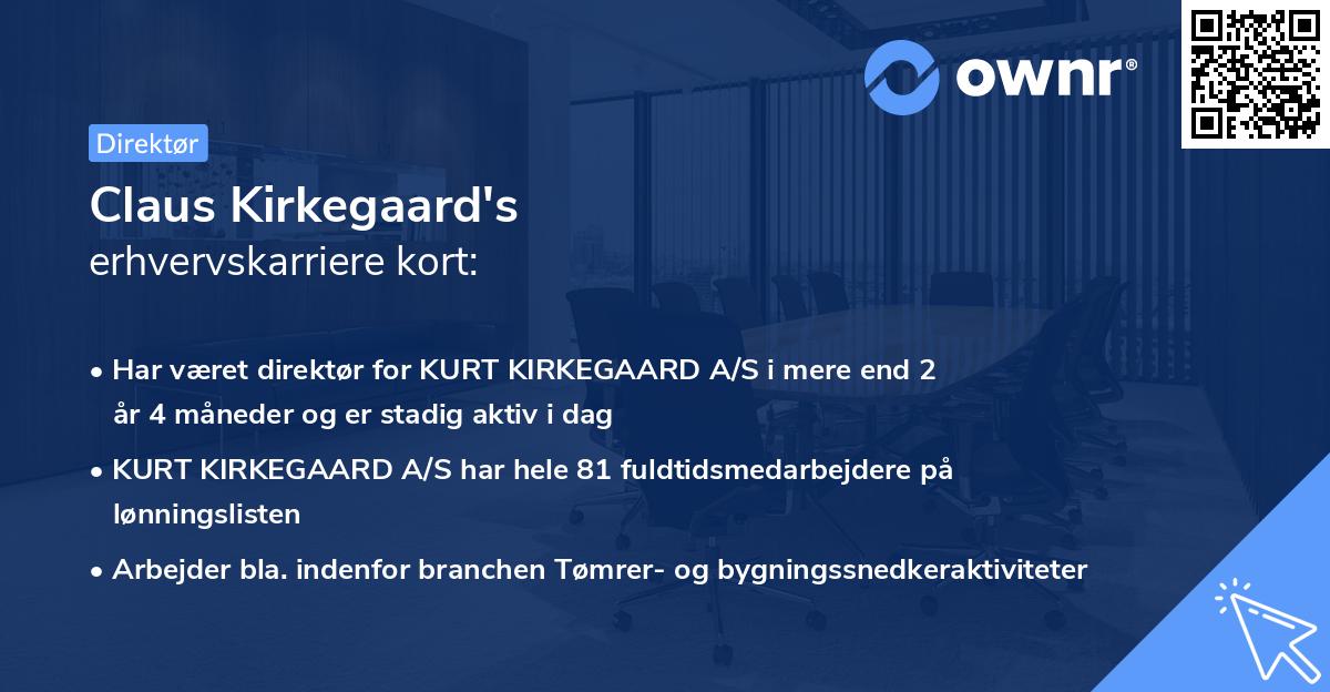 Claus Kirkegaard's erhvervskarriere kort