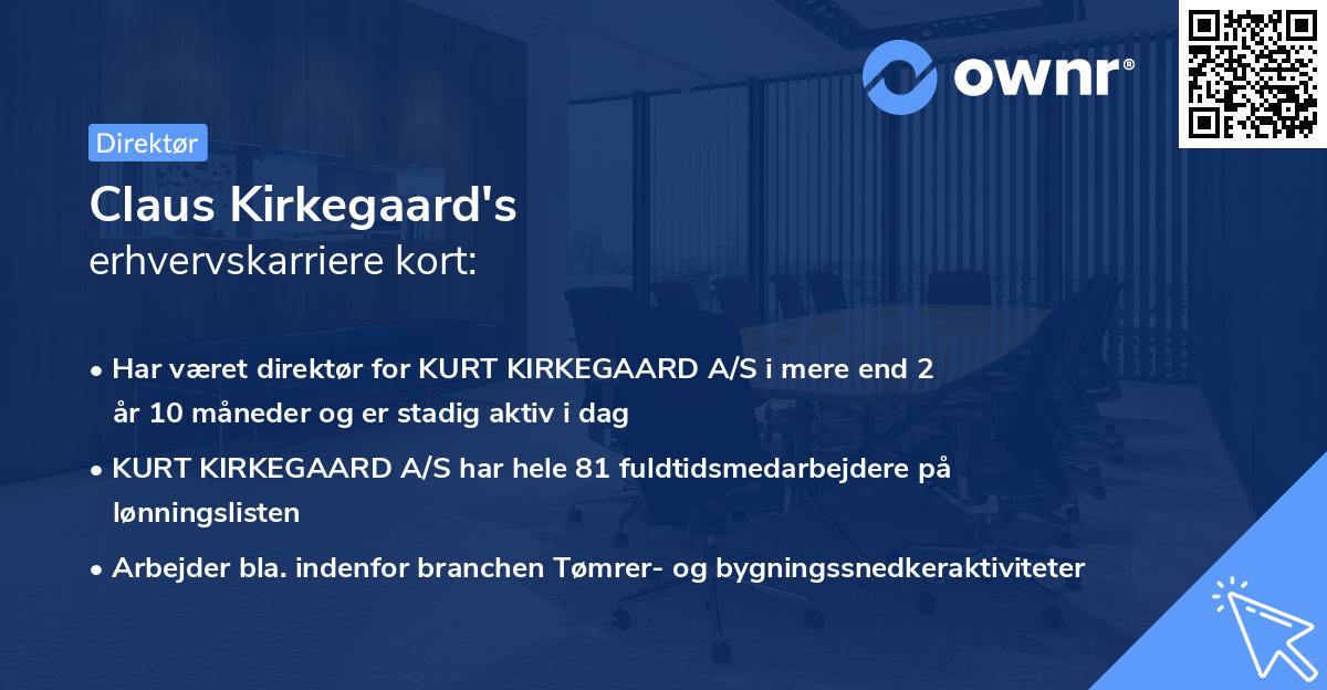 Claus Kirkegaard's erhvervskarriere kort