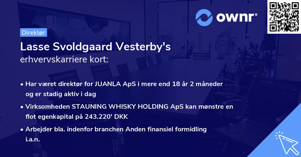Lasse Svoldgaard Vesterby's erhvervskarriere kort
