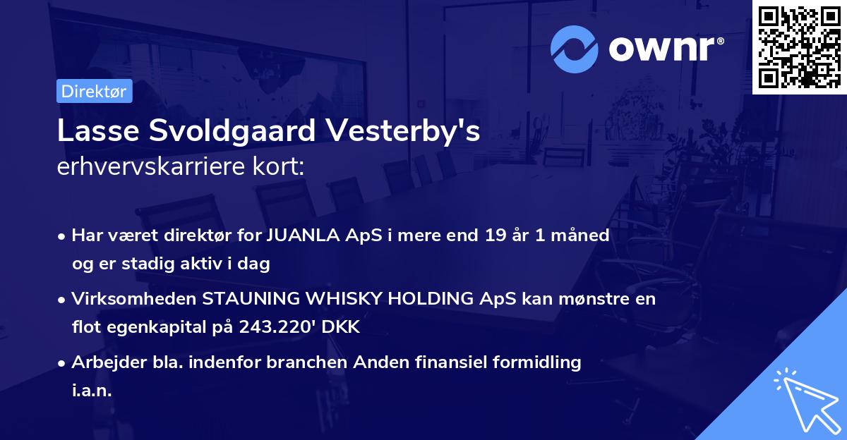 Lasse Svoldgaard Vesterby's erhvervskarriere kort
