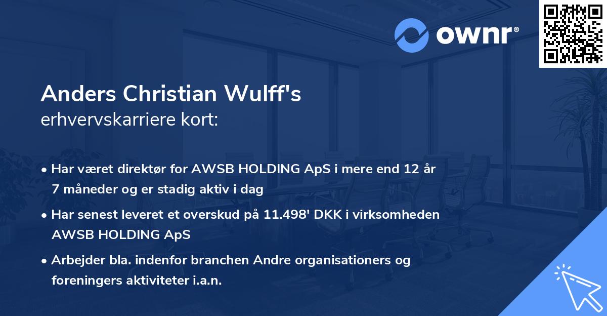 Anders Christian Wulff's erhvervskarriere kort