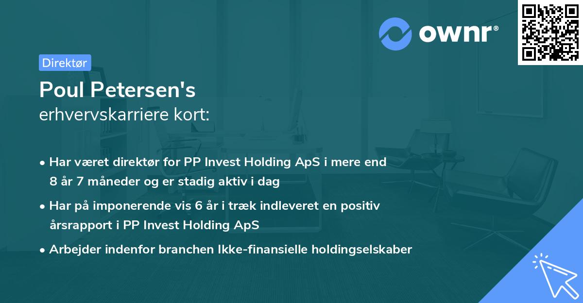 Poul Petersen's erhvervskarriere kort