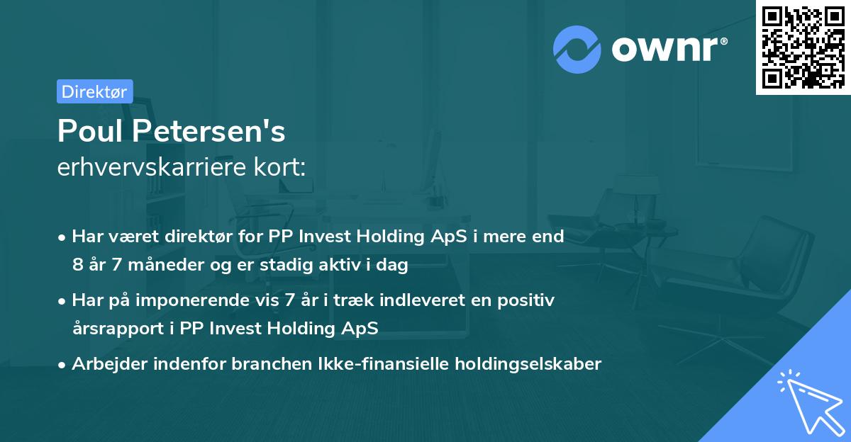 Poul Petersen's erhvervskarriere kort