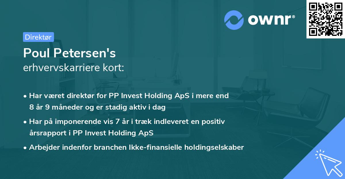 Poul Petersen's erhvervskarriere kort