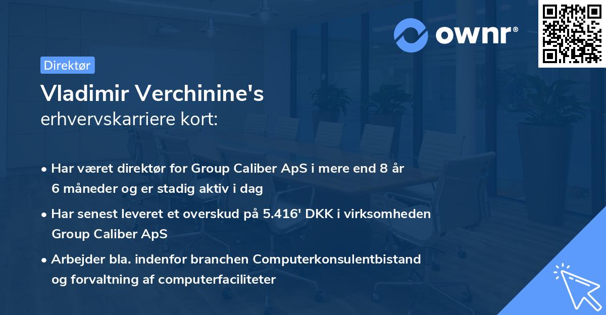 Vladimir Verchinine's erhvervskarriere kort