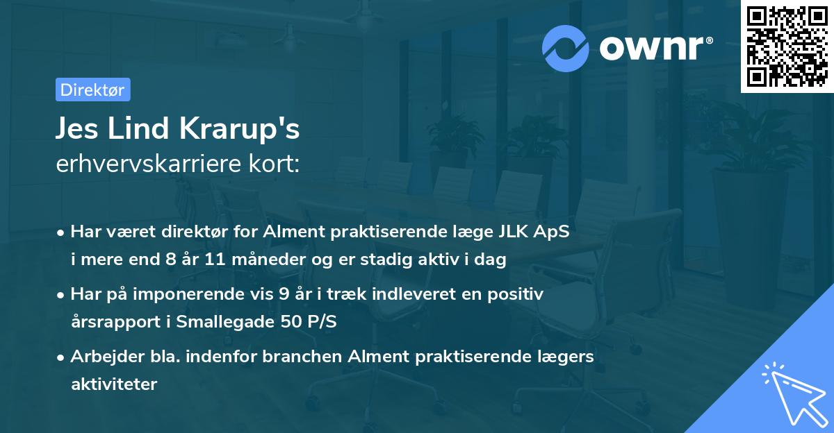 Jes Lind Krarup's erhvervskarriere kort