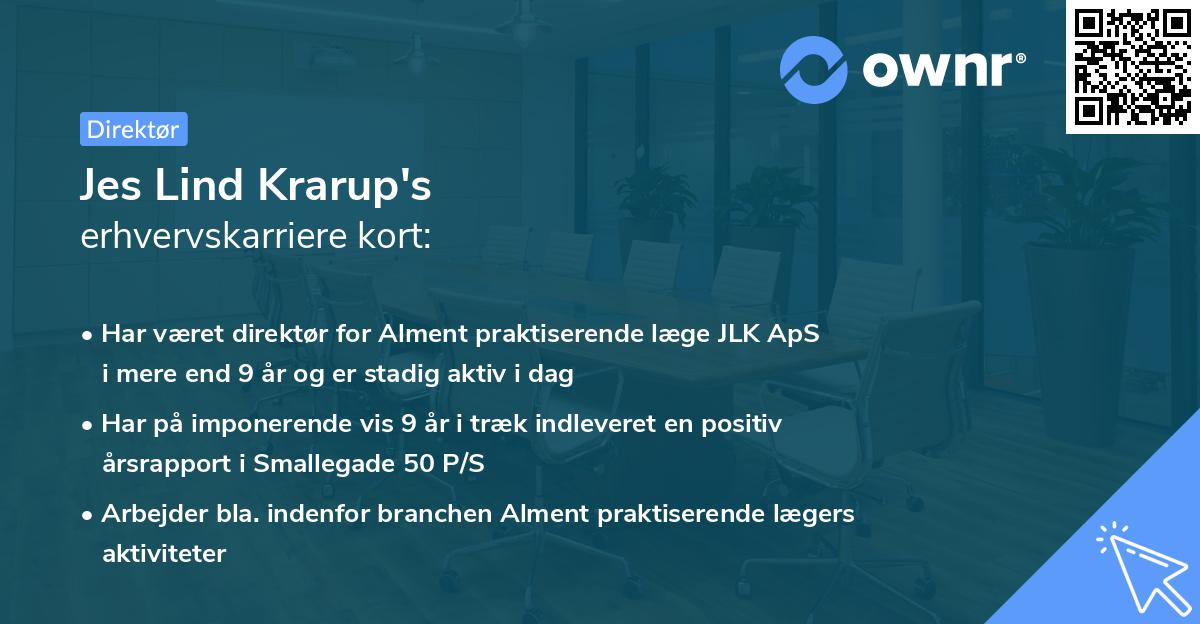Jes Lind Krarup's erhvervskarriere kort