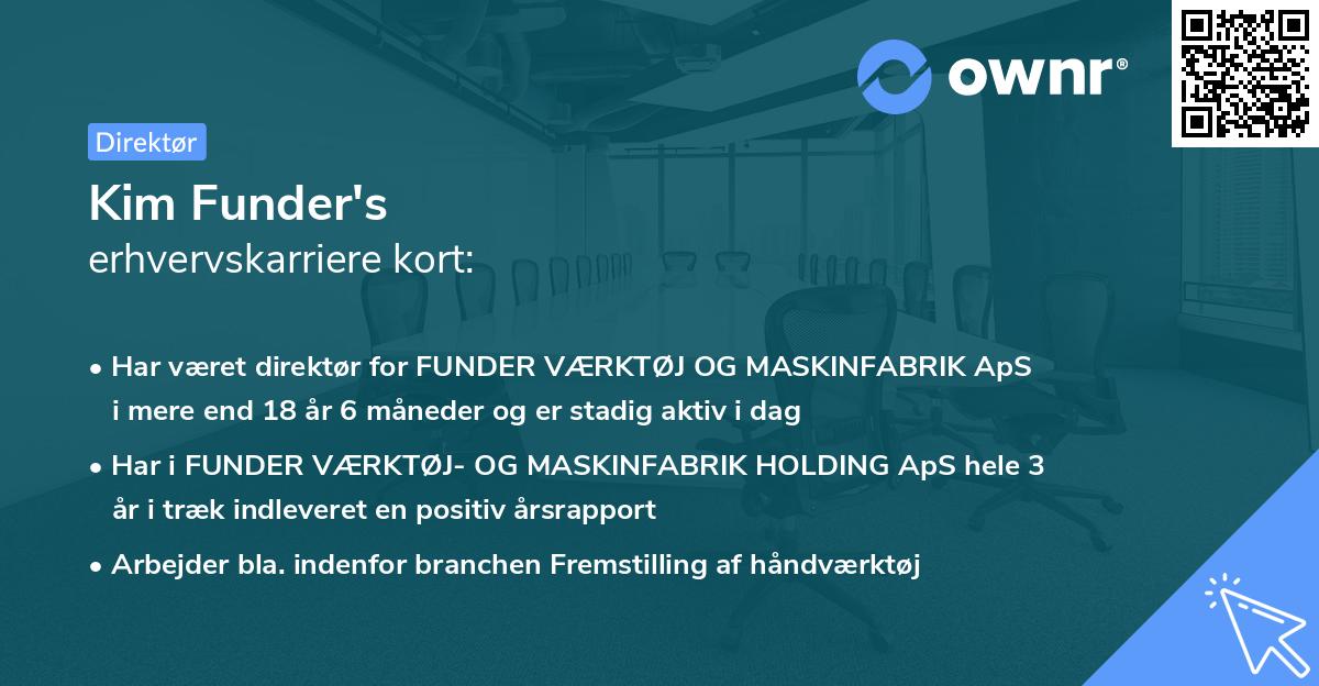 Kim Funder's erhvervskarriere kort