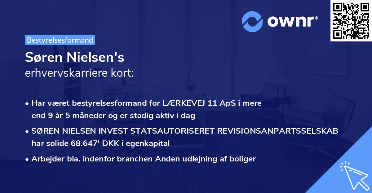 Søren Nielsen's erhvervskarriere kort