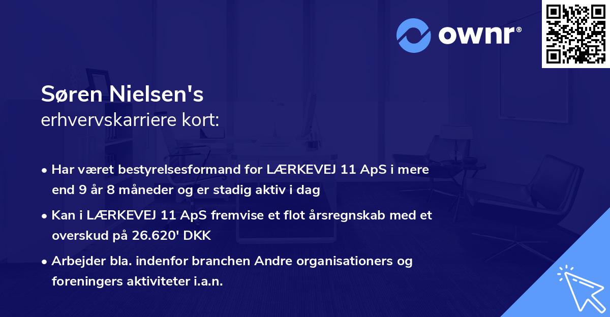 Søren Nielsen's erhvervskarriere kort