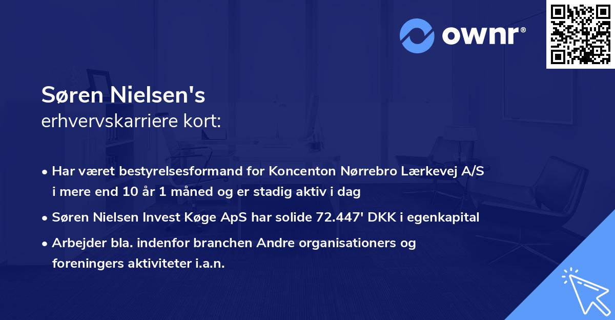 Søren Nielsen's erhvervskarriere kort