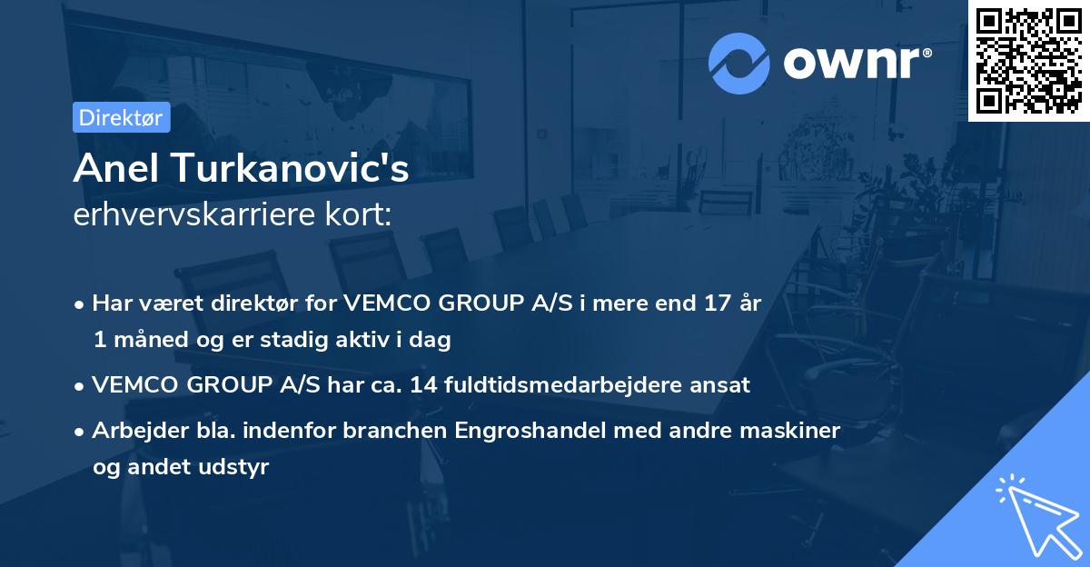 Anel Turkanovic's erhvervskarriere kort