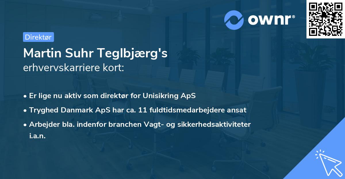 Martin Suhr Teglbjærg's erhvervskarriere kort