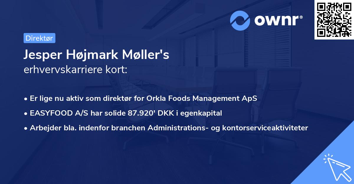 Jesper Højmark Møller's erhvervskarriere kort