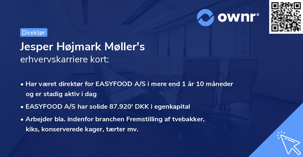 Jesper Højmark Møller's erhvervskarriere kort