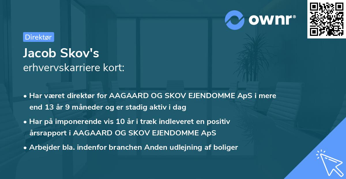 Jacob Skov's erhvervskarriere kort