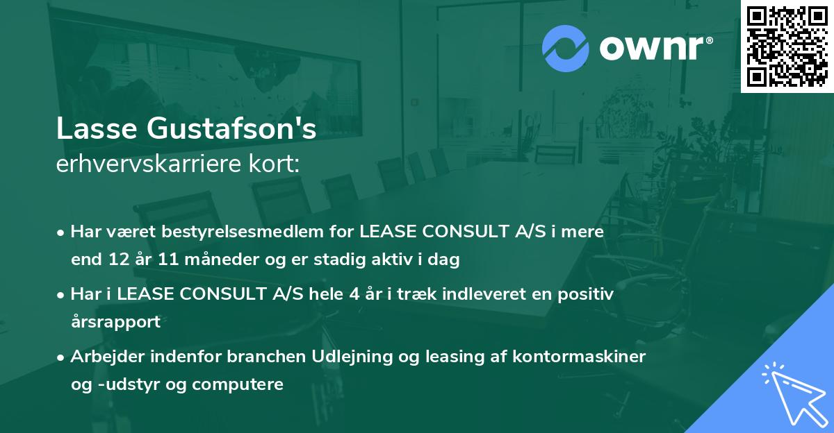 Lasse Gustafson's erhvervskarriere kort