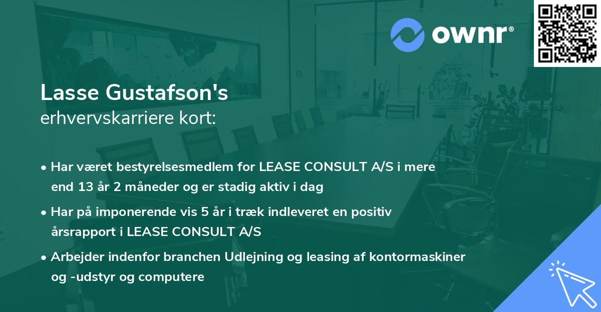 Lasse Gustafson's erhvervskarriere kort